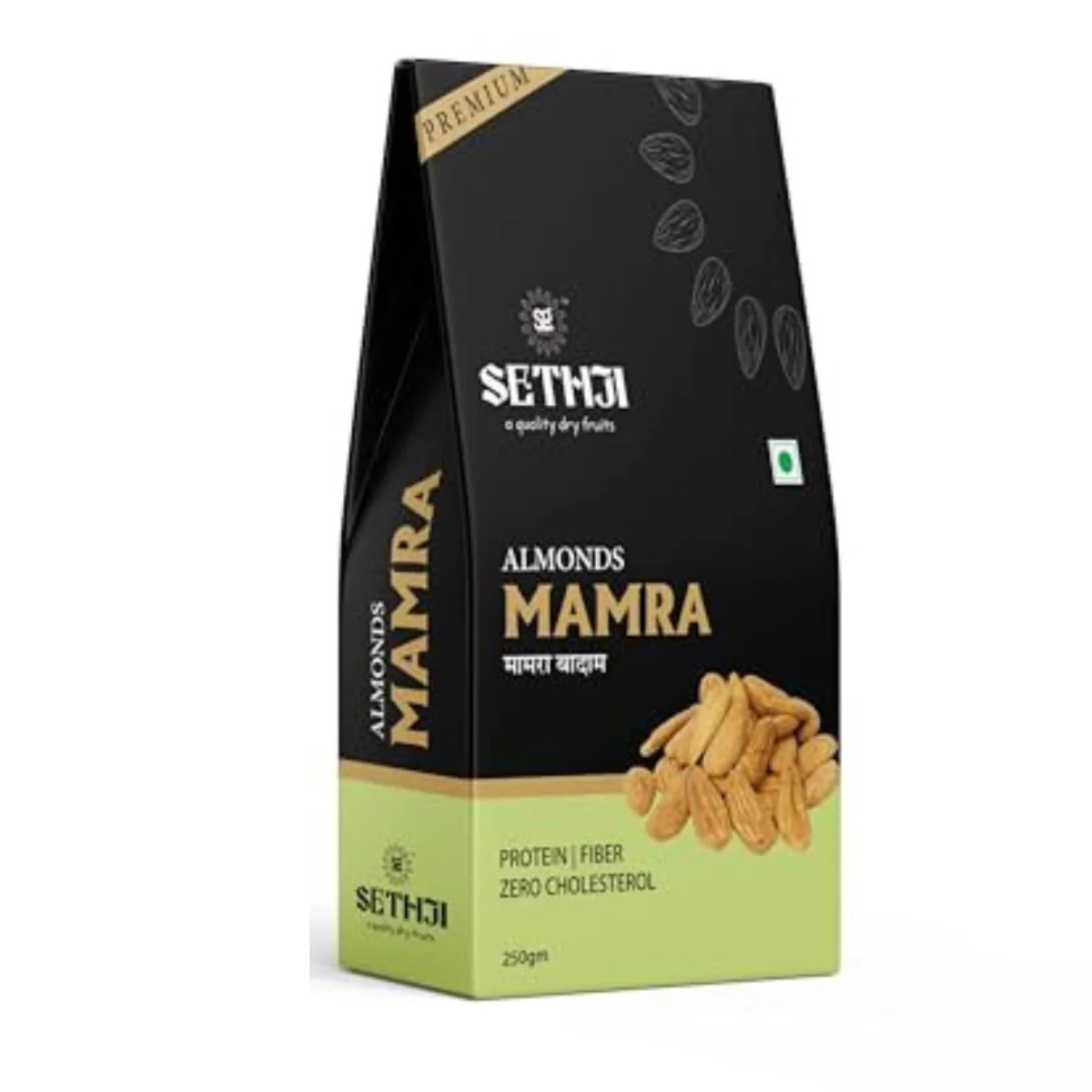Sethji Us Thumb Mamra Almonds 250g Box