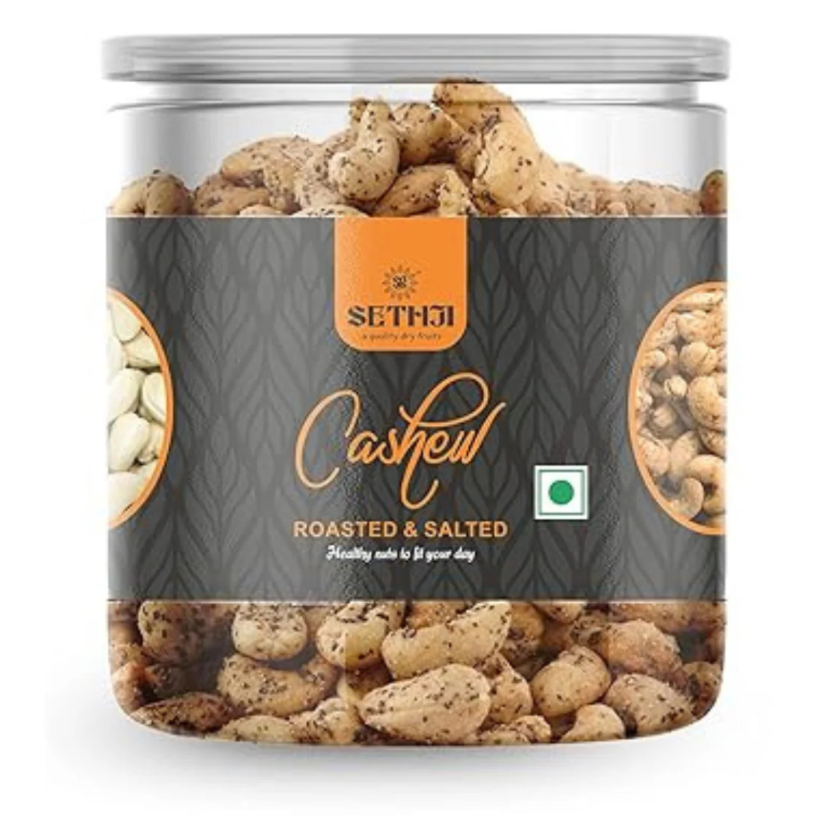 SETHJI Dry Oven Roasted & Salted Black Pepper Masala Cashew Nuts