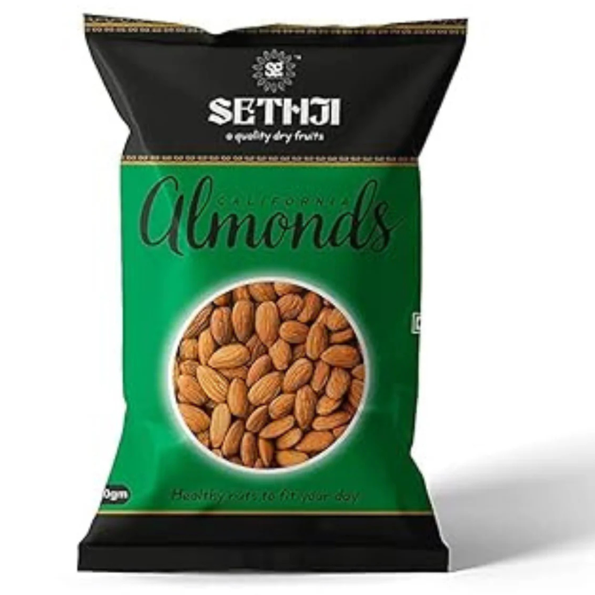 SETHJI 100% Natural Premium California Fresh Almonds 1Kg Value Pack Pouch