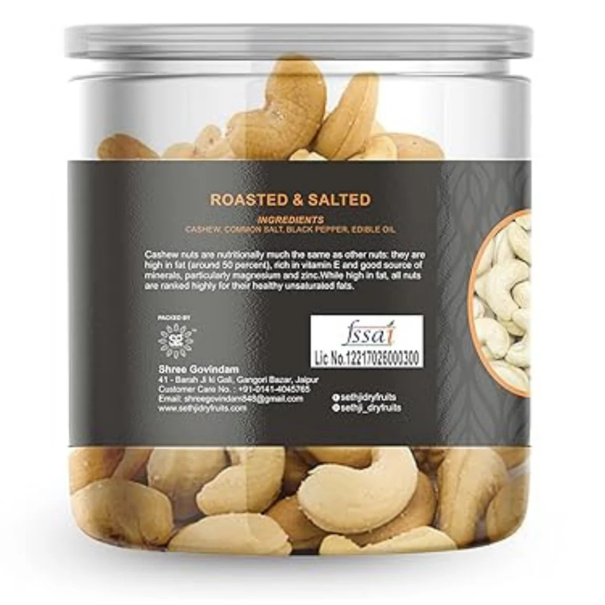 SETHJI Premium Roasted Cashew Nuts | Roasted Flavored Cashew, Jar Pack
