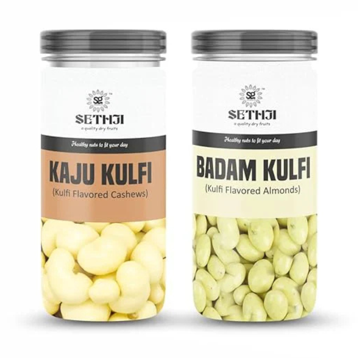 SETHJI Kulfi Flavored Cashew & Kulfi Almonds Jar Pack