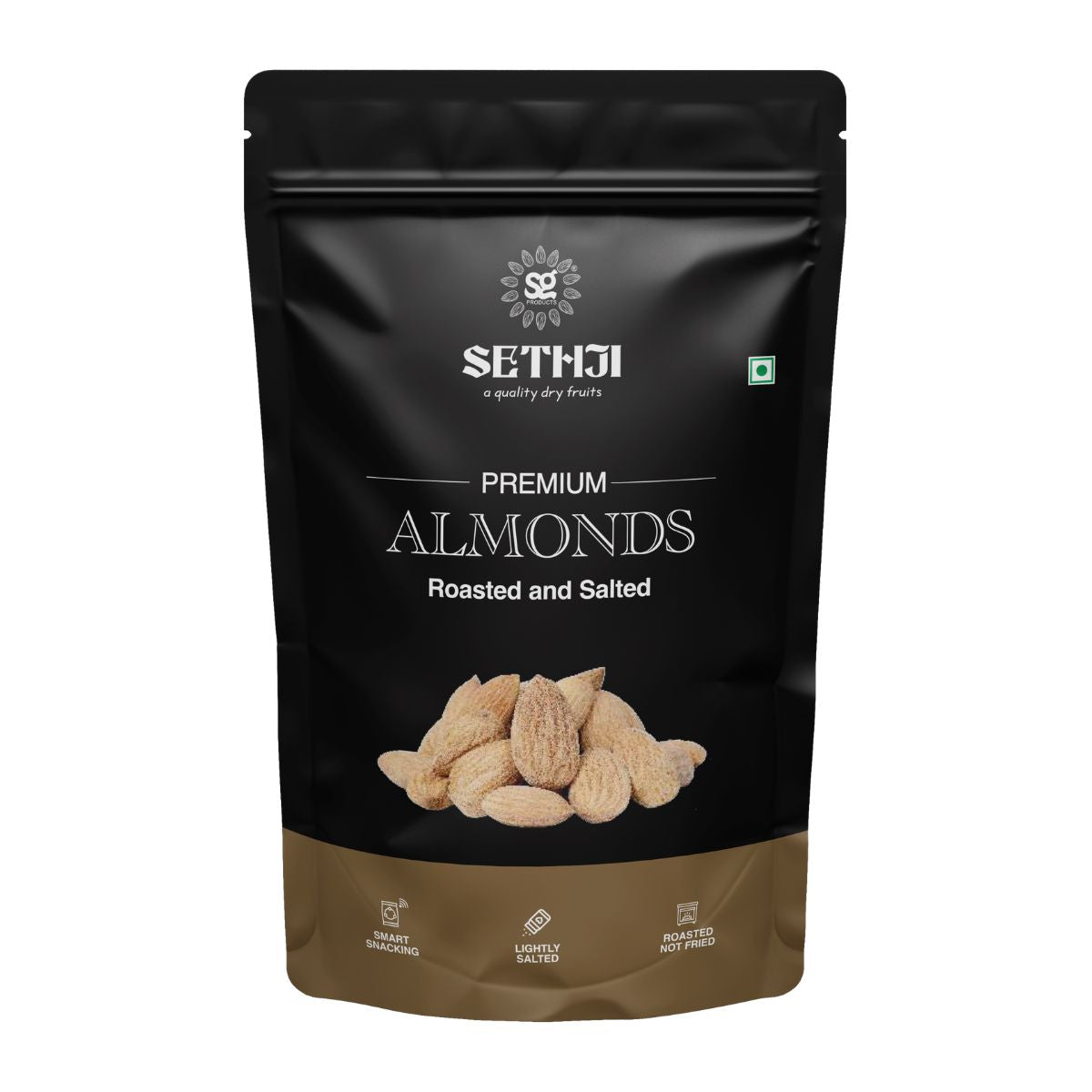 Sethji Roasted and Salted Almonds (Namkeen Badam) 250gm pack