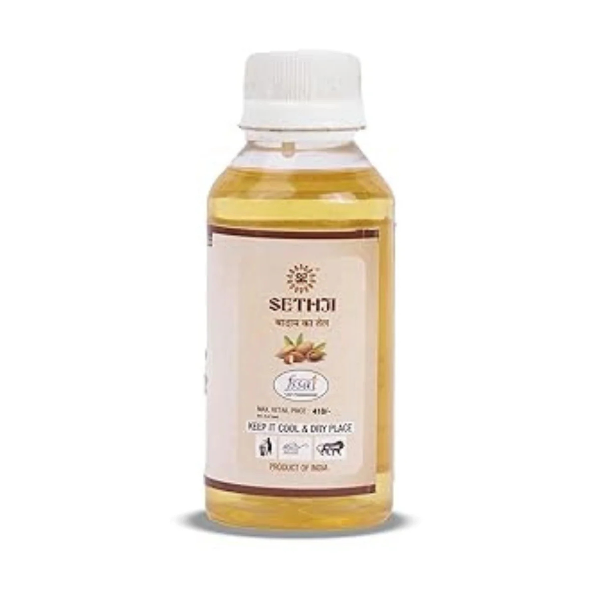 SETHJI Almond Oil For Skin And Hairs A Cold Pressured Badam Tel Of 100 Ml