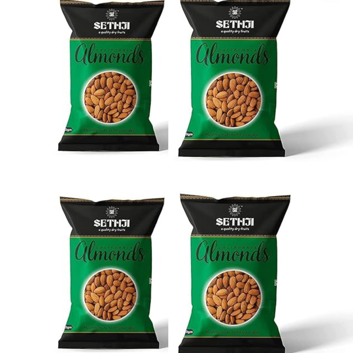 SETHJI 100% Natural Premium California Fresh Almonds 1Kg Value Pack Pouch