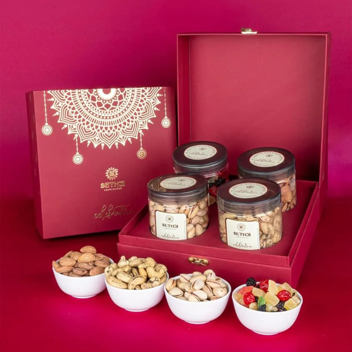 Sethji Premium Roasted Dry Fruits Celebration Gift Box 1kg