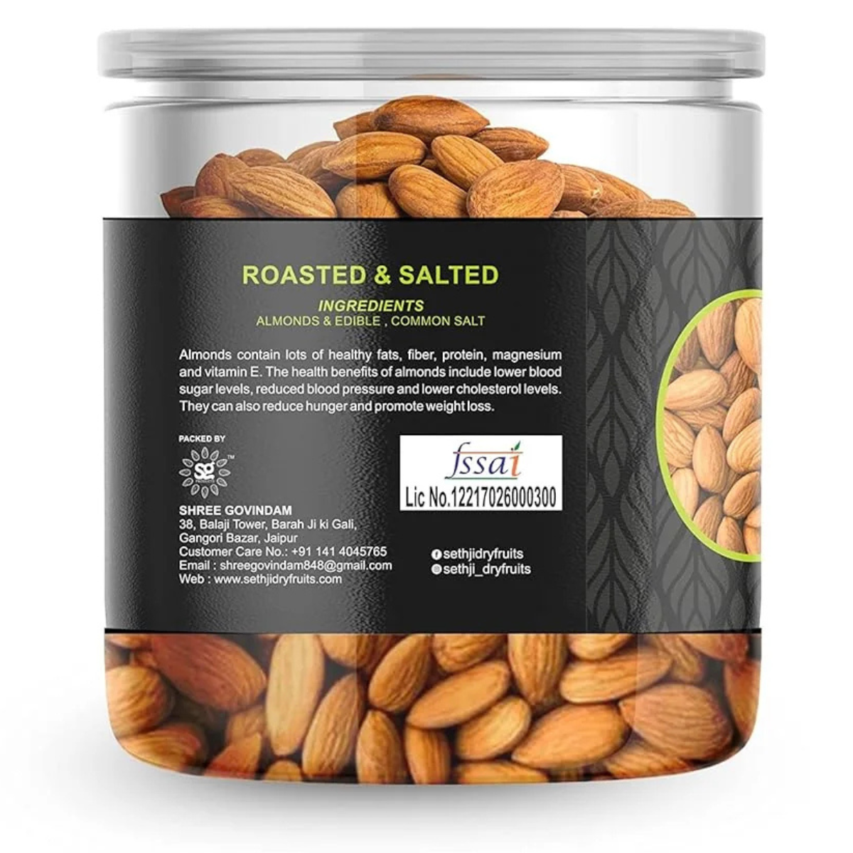 SETHJI Premium Fresh Roasted And Salted Almonds