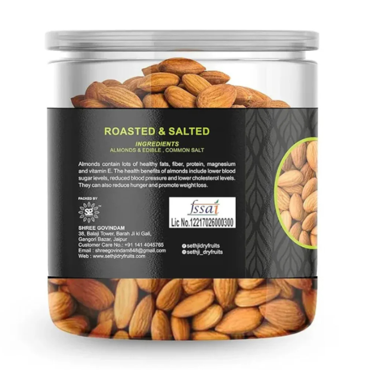 Sethji Premium Fresh Roasted and Salted Almonds