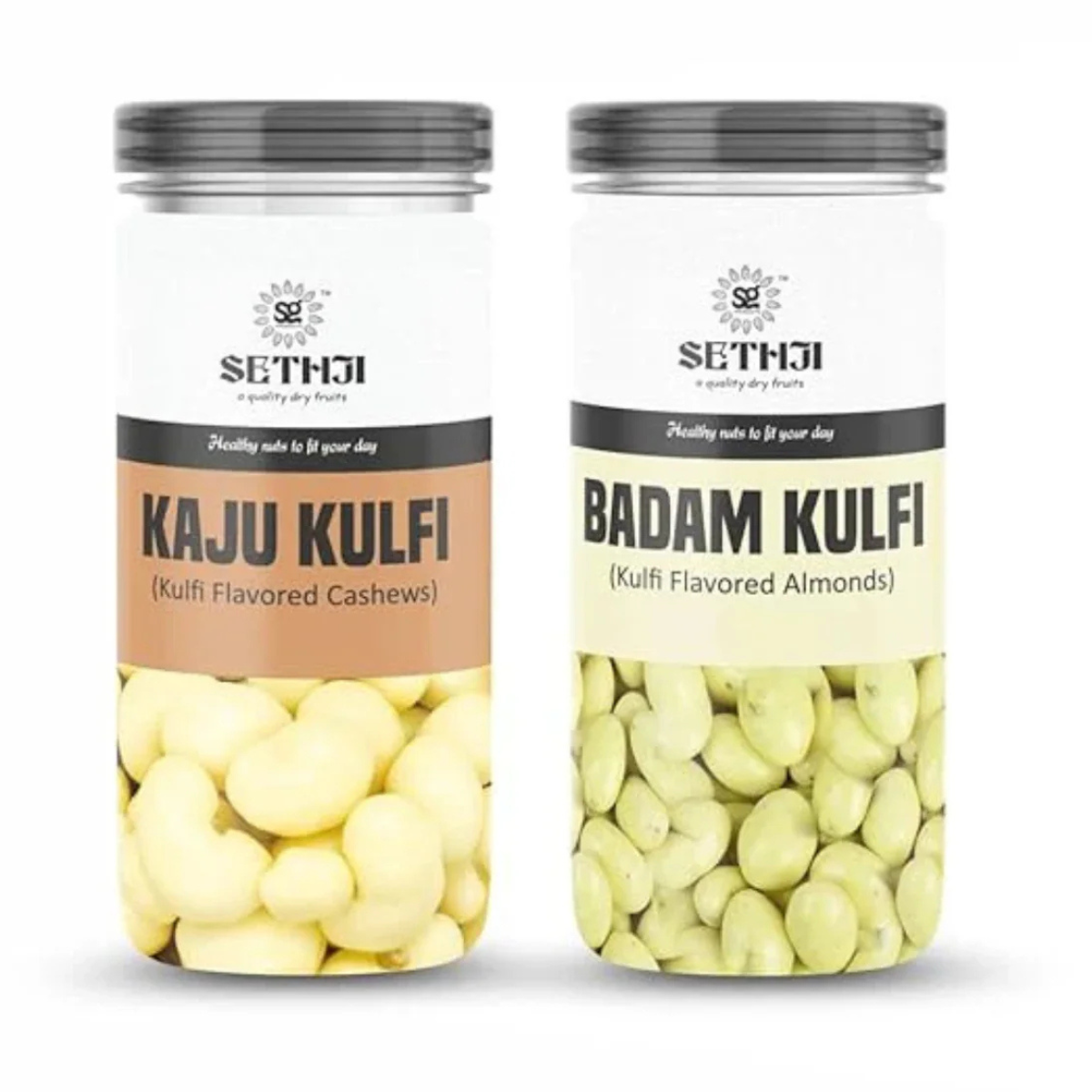 SETHJI Kulfi Flavored Cashew & Kulfi Almonds Jar Pack