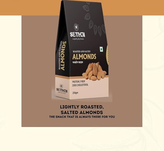 SETHJI Roasted nuts and dry fruits combo pack of roasted almonds salted 500g