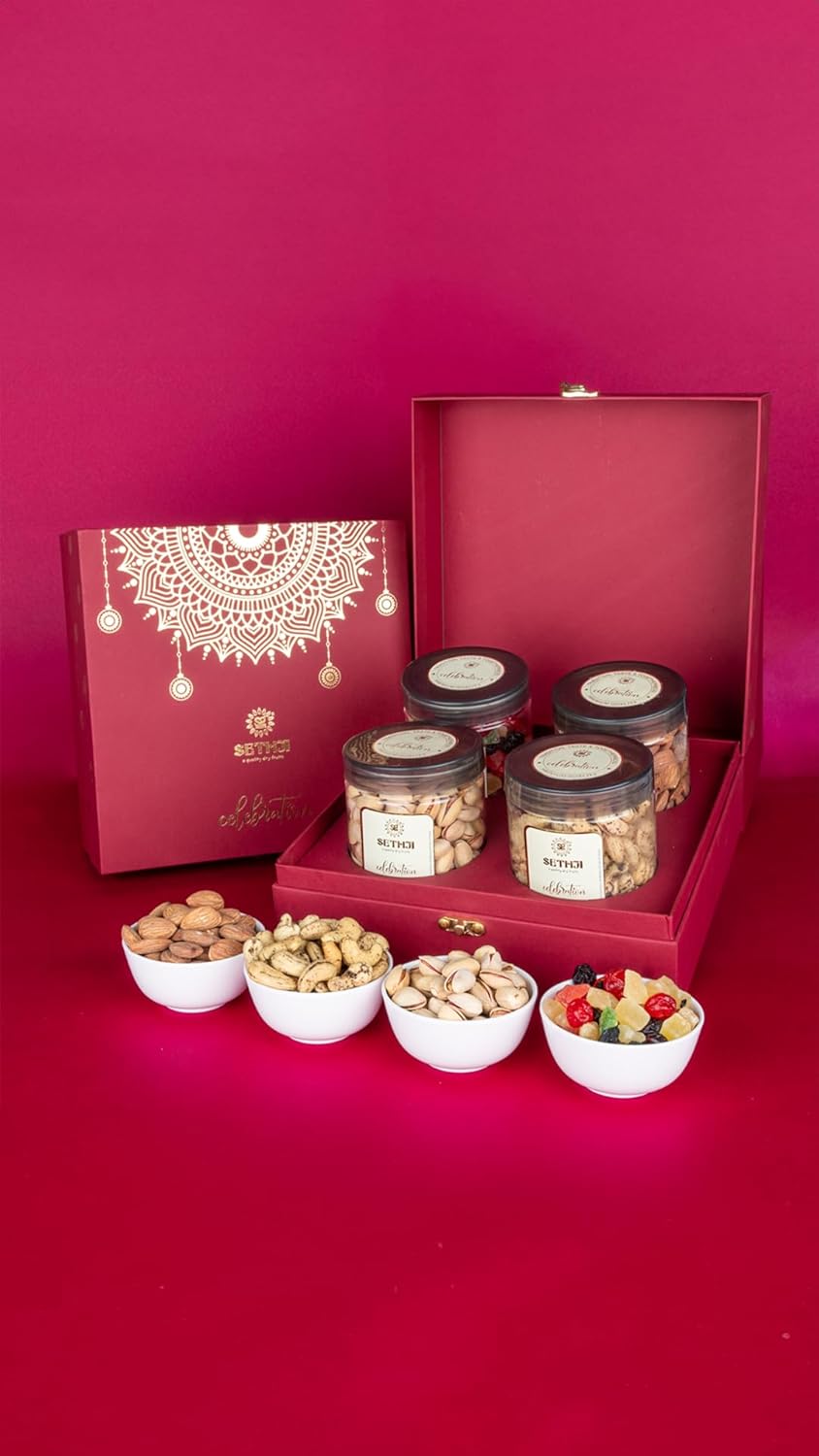 Sethji Premium Roasted Dry Fruits Celebration Gift Box 1kg