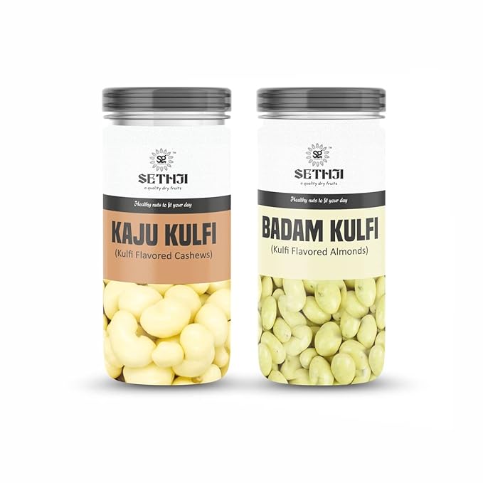 SETHJI Kulfi Flavored Cashew & Kulfi Almonds Jar Pack