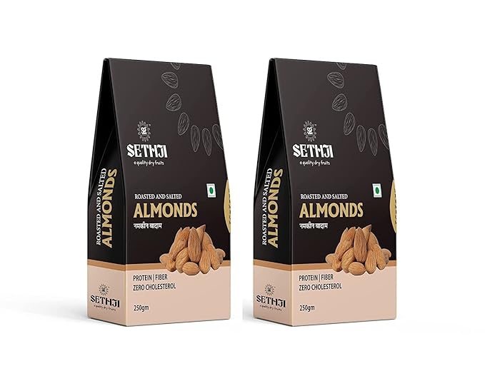 SETHJI 100% Natural Premium California ID Almonds 250g Value Box Pack