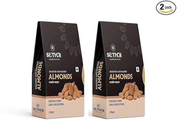 SETHJI Roasted nuts and dry fruits combo pack of roasted almonds salted 500g