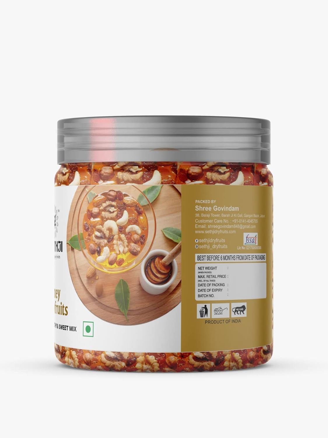 Sethji Honey Dryfruits Natural and Pure Honey Mixed
