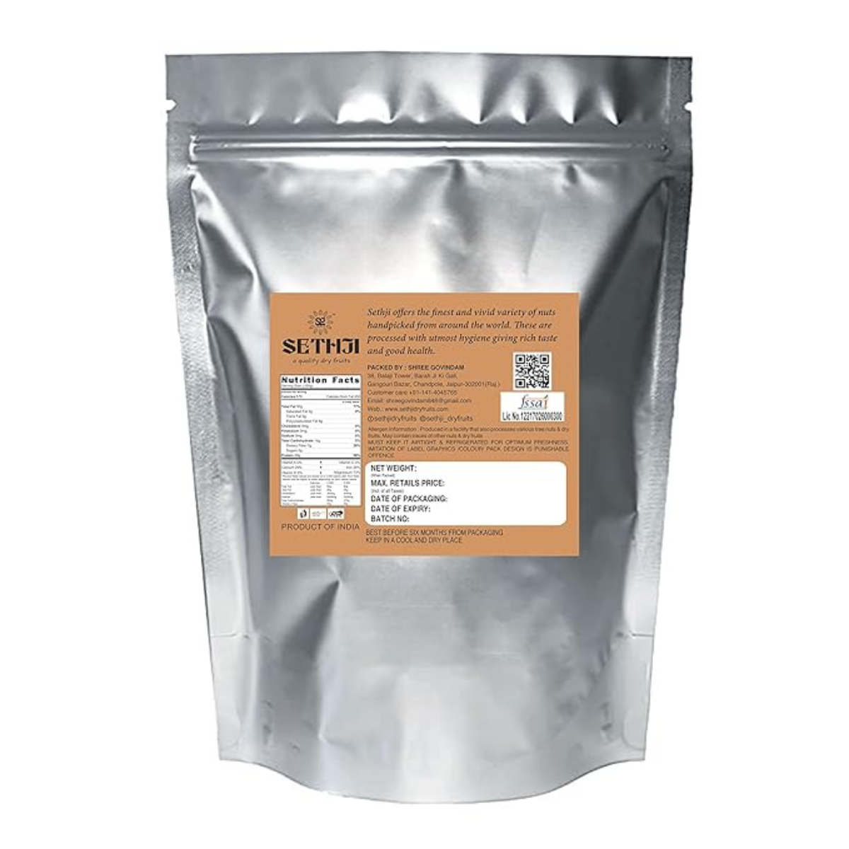 SETHJI Raw Dry Fruits & nuts Super Saver Combo Pack- Almonds ID (900g), W240 Cashew (900g), Green Raisins (900g) - 2kg 700g