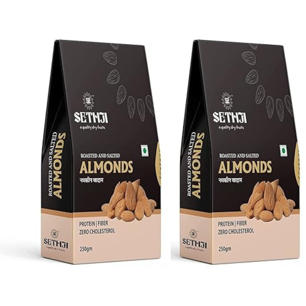 SETHJI 100% Natural Premium California ID Almonds 250g Value Box Pack