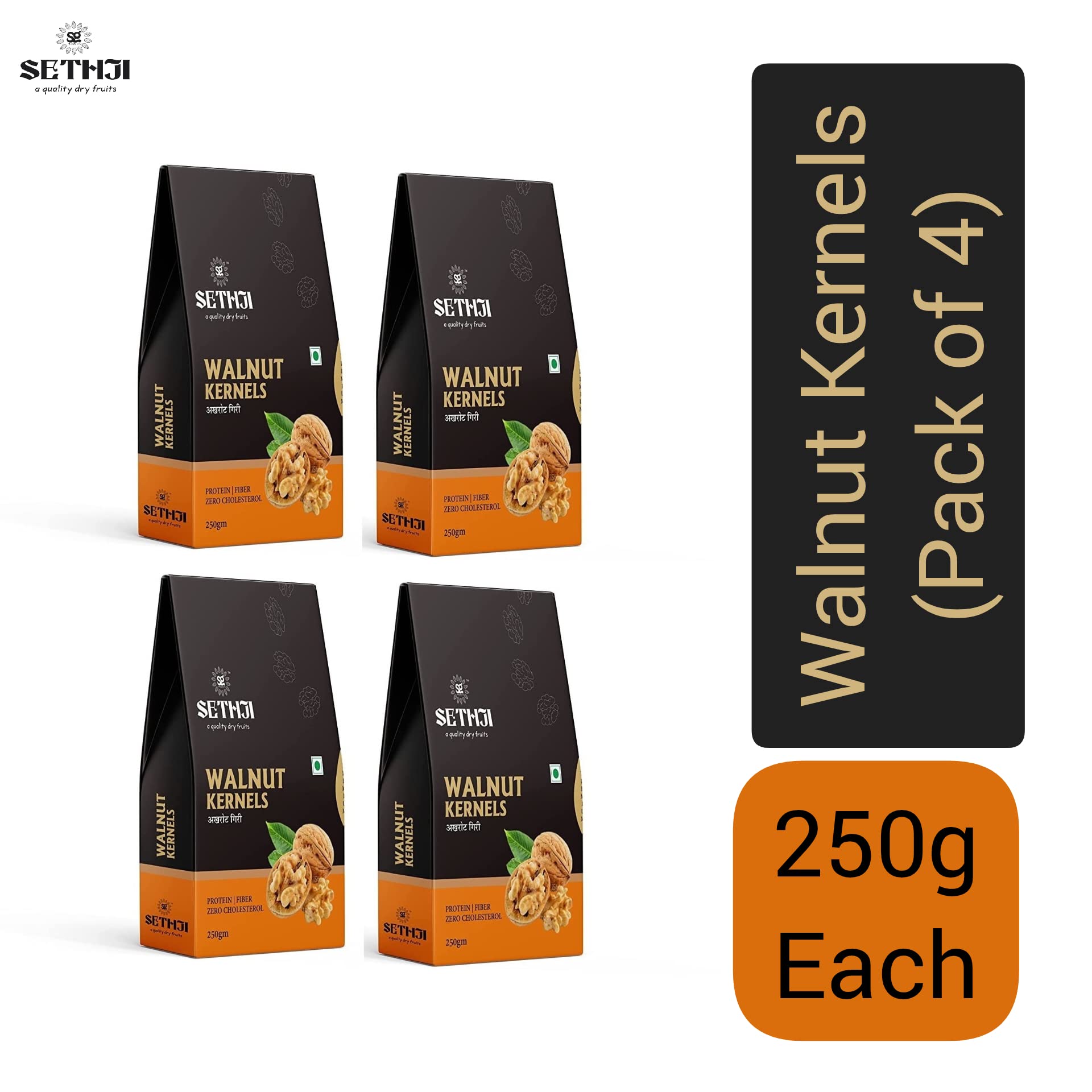 Sethji Fresh and Delicious Quarter 3/4 Chilli Walnut Kernels