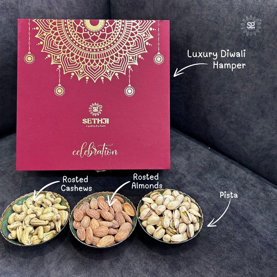Sethji Premium Roasted Dry Fruits Celebration Gift Box 1kg