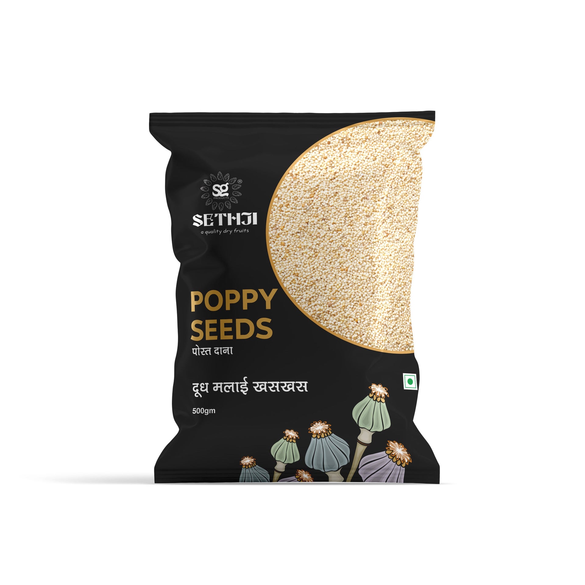 SETHJI Khaskhas, Poppy Seeds (Postu), Posta Dana - 100% pure