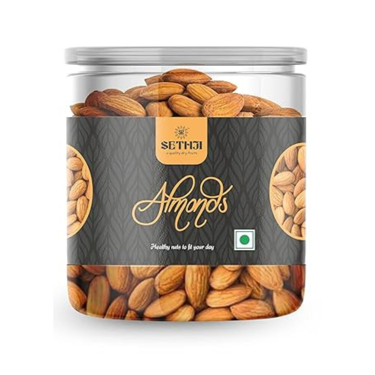 SETHJI 100% Natural Premium California Almonds 250g Jar Pack