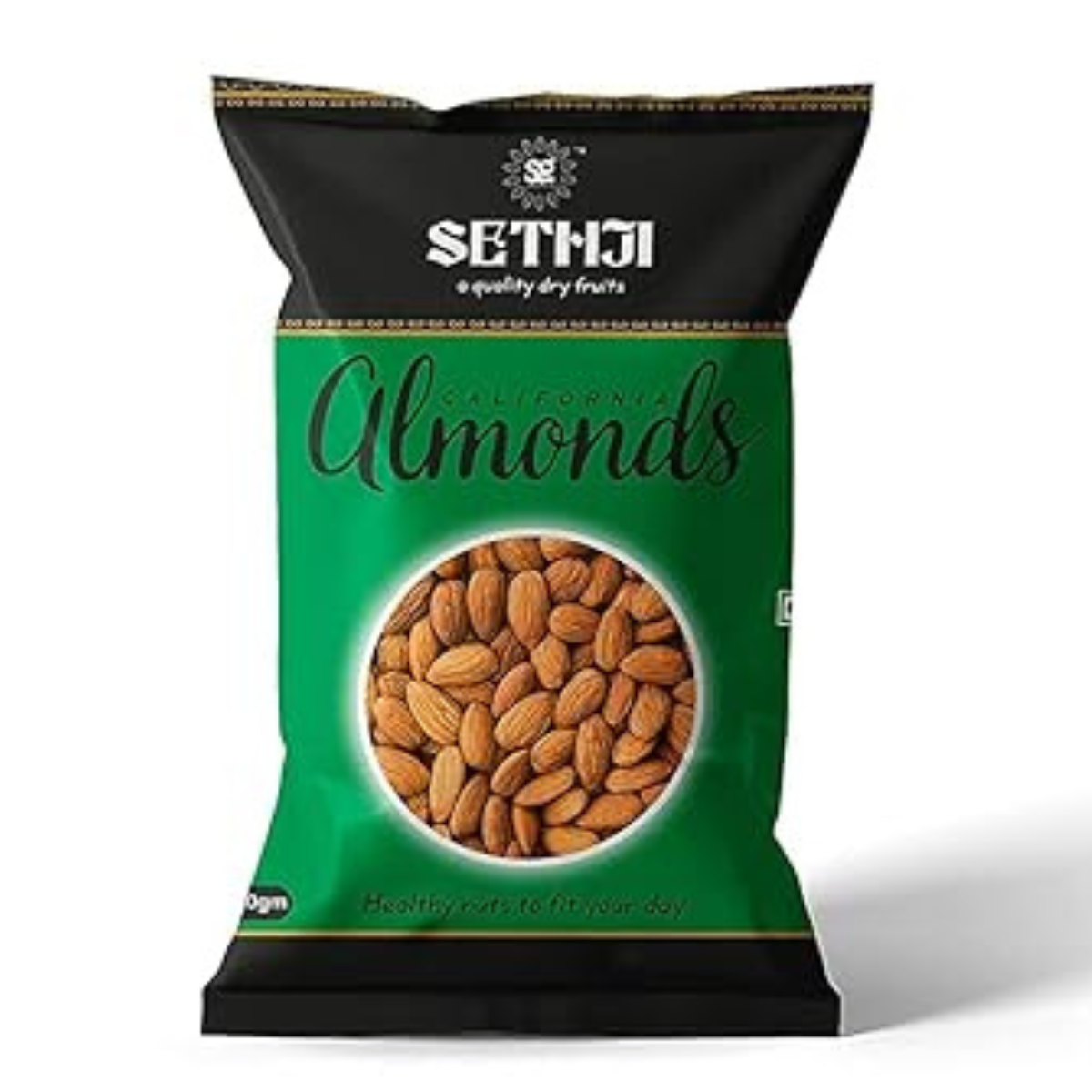 SETHJI 100% Natural Premium California Fresh Almonds 1Kg Value Pack Pouch