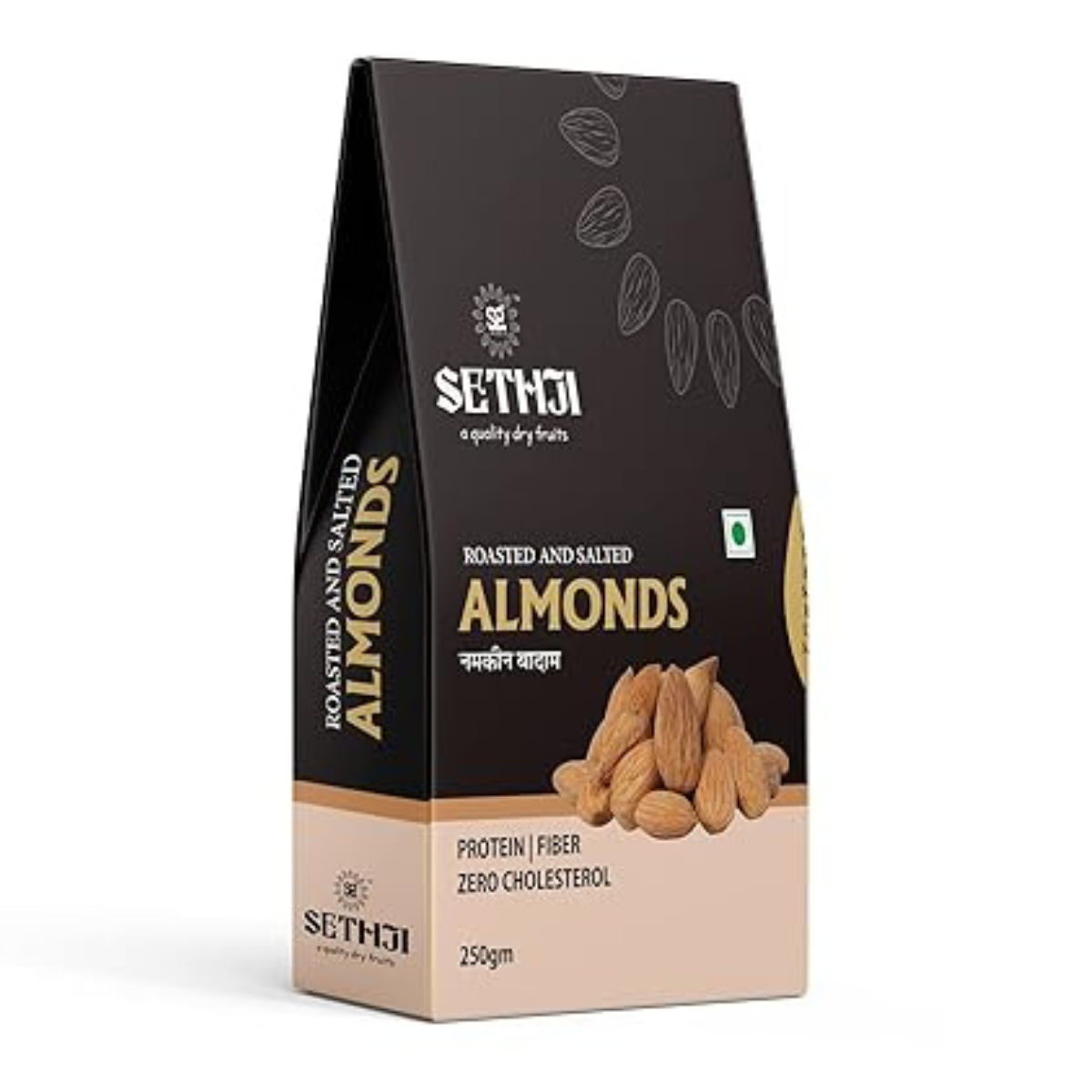 SETHJI 100% Natural Premium California ID Almonds 250g Value Box Pack