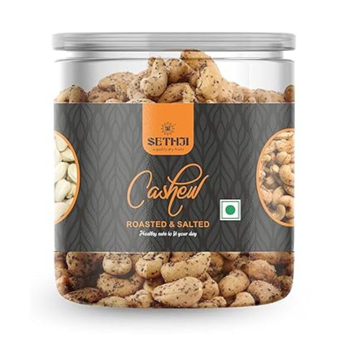 SETHJI Dry Oven Roasted & Salted Black Pepper Masala Cashew Nuts