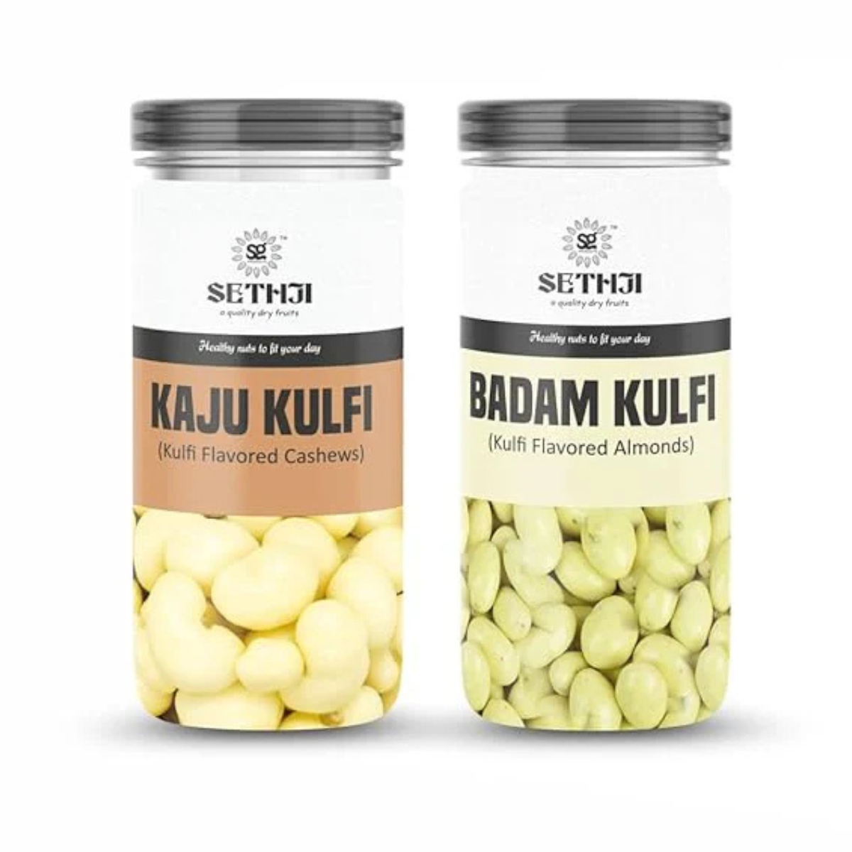 SETHJI Kulfi Flavored Cashew & Kulfi Almonds Jar Pack