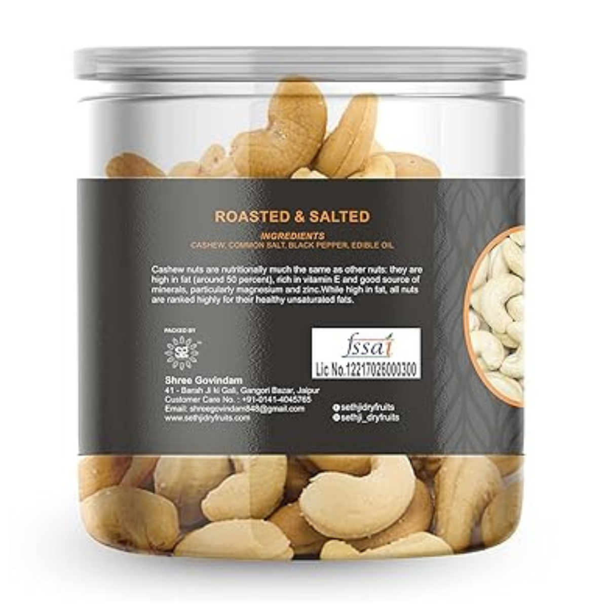 SETHJI Premium Roasted Cashew Nuts | Roasted Flavored Cashew, Jar Pack