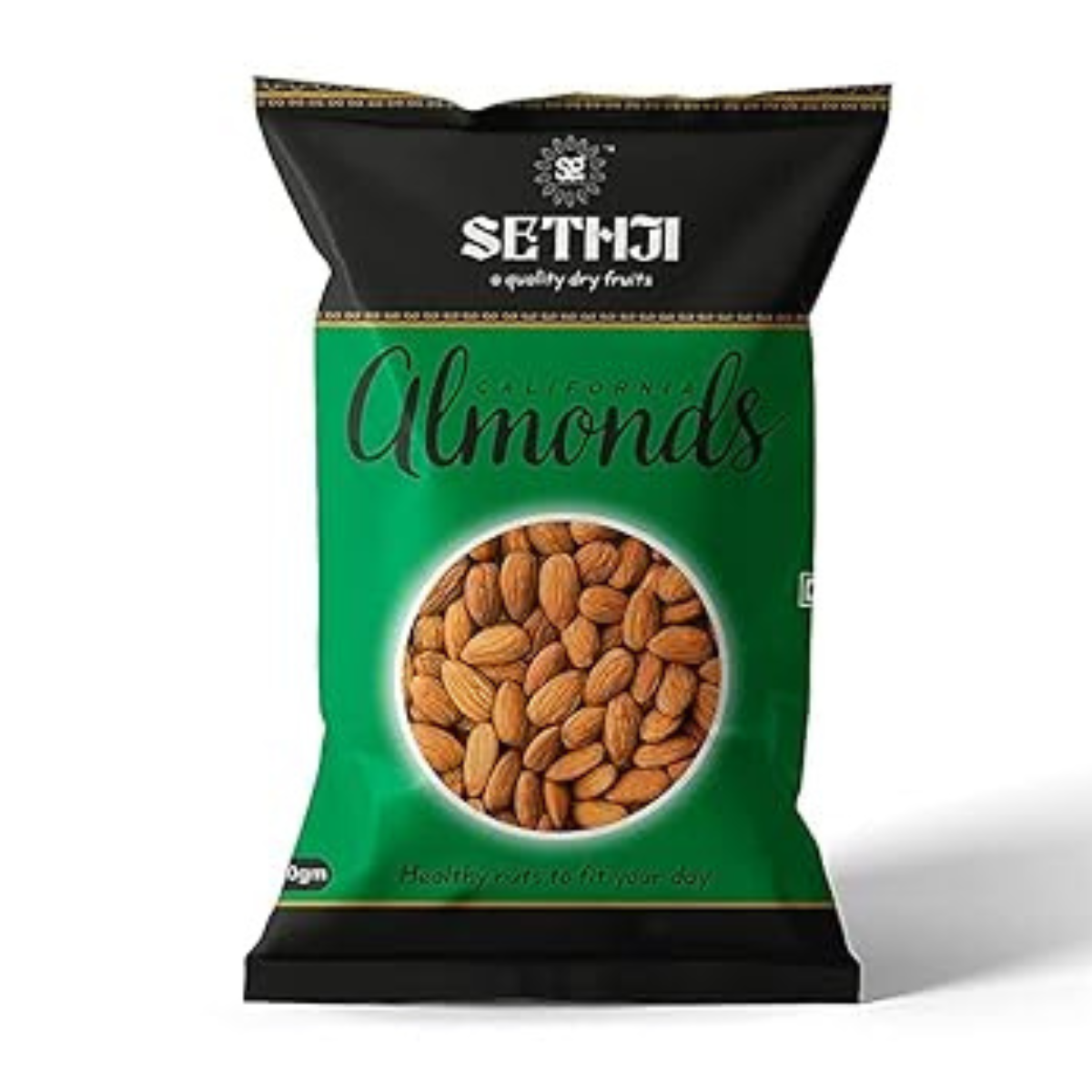 SETHJI 100% Natural Premium California Fresh Almonds 1Kg Value Pack Pouch
