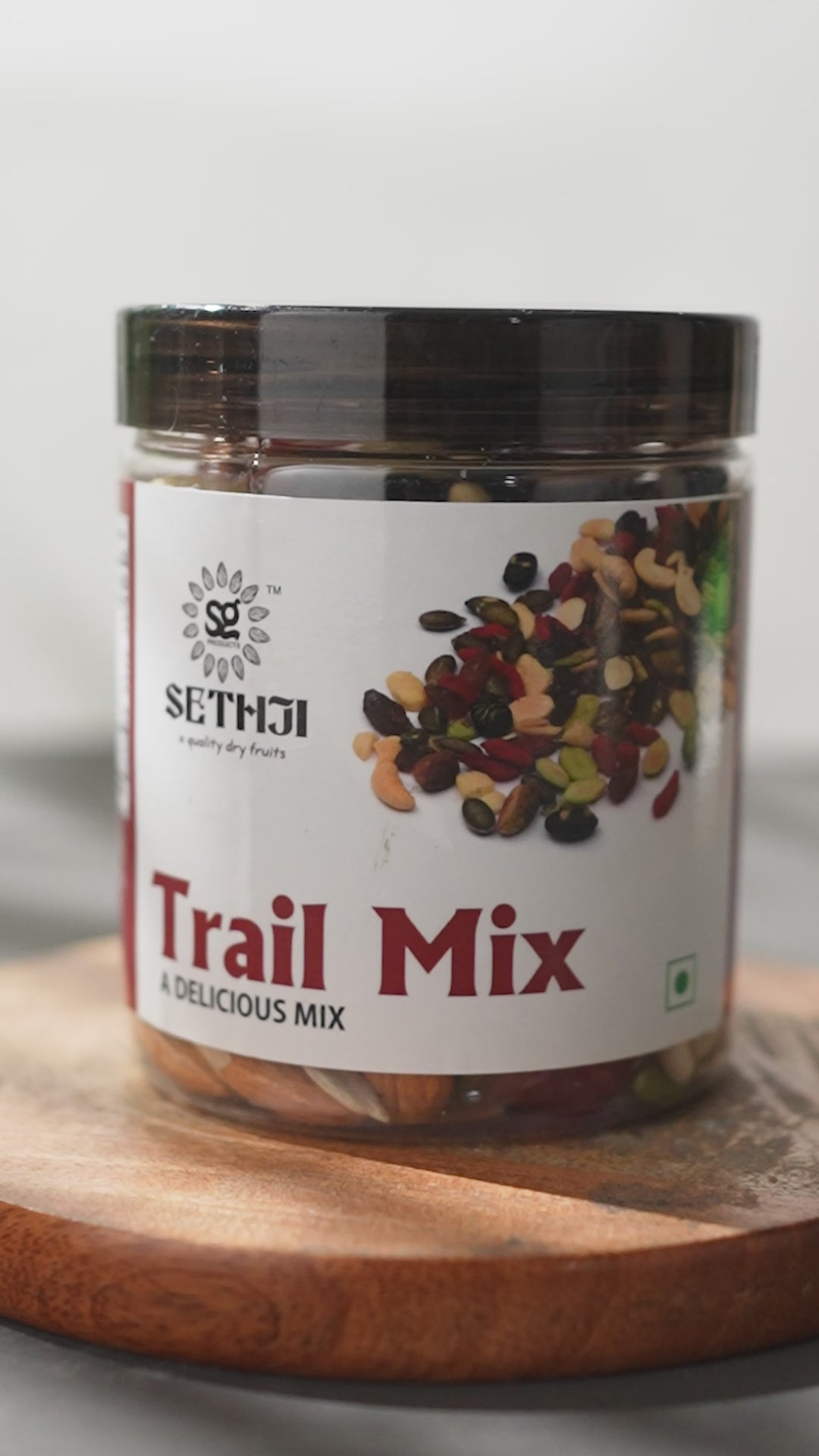 Sethji Trail Mix (Nuts, Seeds & Berries), 250 GM Jar Pack